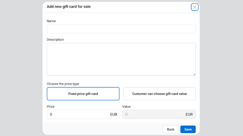 Creating giftcards