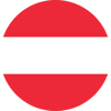 Østrigs flag fladt og rundt