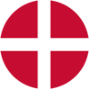 Danmarks flag fladt og rundt