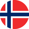 Norges flag fladt og rundt