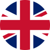 Storbritanniens flag fladt og rundt