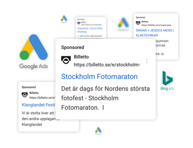 Google ads Billetto Advertising